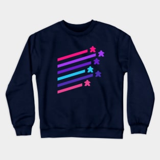 Cyberpunk Neon Meeples Crewneck Sweatshirt